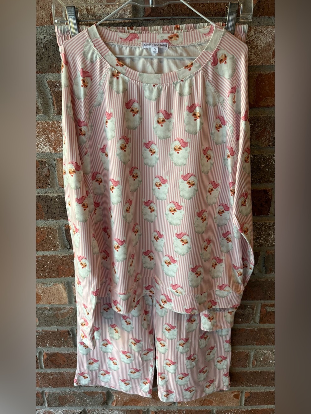 Mary Square Annie "Santa Baby Stripes" Women's Pajama Set. Size small